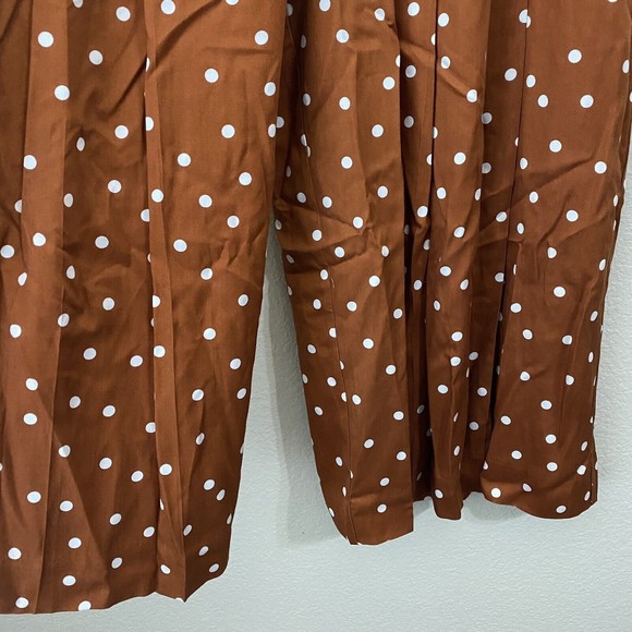 Anthropologie Pants Womens M Polkadot OB1167921 Wide Leg Pleated Isobel trousers - Picture 5 of 10